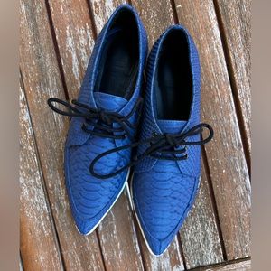 Blue Tibi Lace Up Oxfords